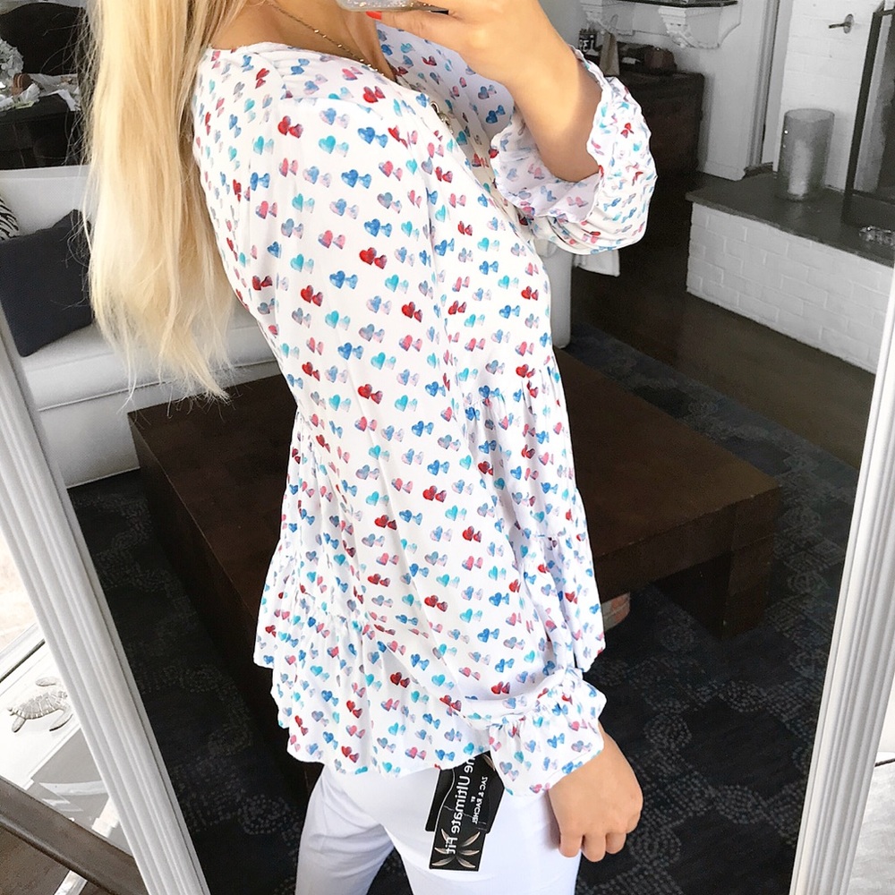 ❤️ JANE AND DELANCEY HEART RUFFLE LONG SLEEVE TOP! - Picture 4 of 12
